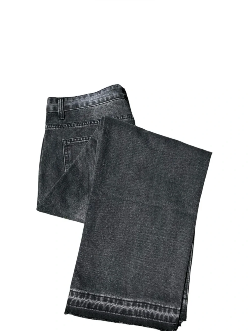 Relaxed Black Washed Jeans with Subtle White Paint Detail